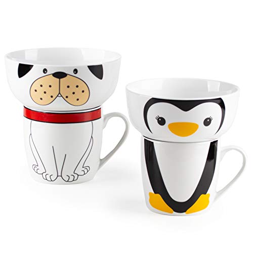 Rosmarino Set de vaisselle pour enfant avec motifs animaux tendance - 2 pièces