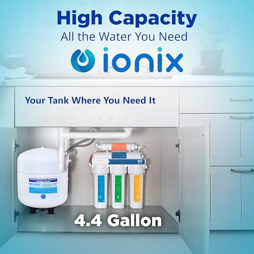 Image of IONIX RO Stainless Steel 304 Pre-Pressurized Metal Pressure Tank with Tank Valve, Water Softener, 4.4 Gallons Capacity, Healthy Water for Your Family, Used by Top Indian Brands (Pack of 1)