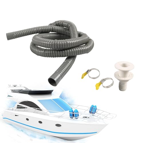 Manguera de bomba de sentina marina, tubo de drenaje de descarga flexible y resistente de 23 x 13 x 16 cm, manguera marina con ajuste de abrazaderas, accesorios de barco RV, resistente para barcos y
