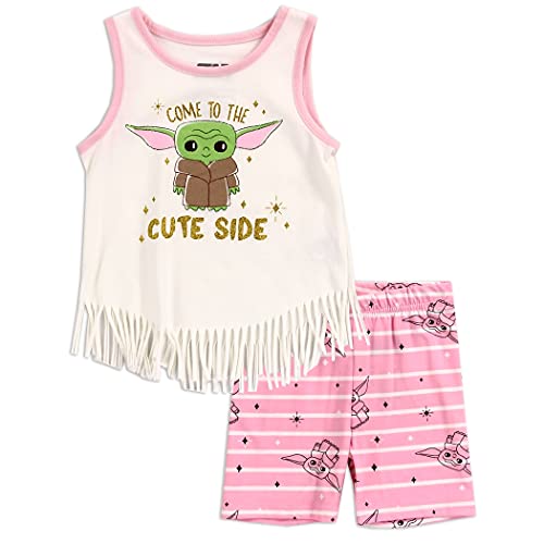 Star Wars Baby Yoda Girls Toddler 2-Piece Short Set (4T, 4_years)