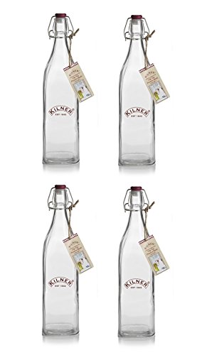 4 x Kilner Clip Top Glass Preserve Storage Bottle Olive Oil Food Dressing 0.55 Litre