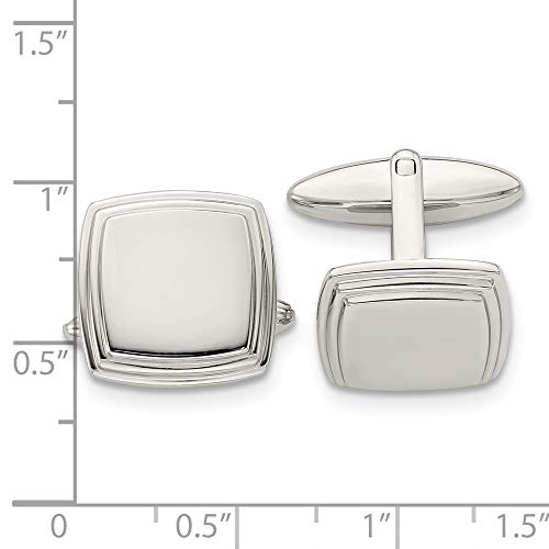 Mancuernillas para hombre de acero inoxidable sólido miniatura 3