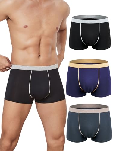 DingLu Men's Underwear Breathable Soft Trunk Briefs Comfortable Viscose Underwear 3 Pack