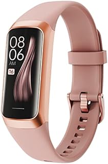 Fitnessuhr Damen Fitness Tracker Smartwatch Sportuhr Fitness Uhr Schrittzähler mit Whatsapp Funktion Pulsuhr Laufuhr Armband Tracker Rosa Rosegold Elegant