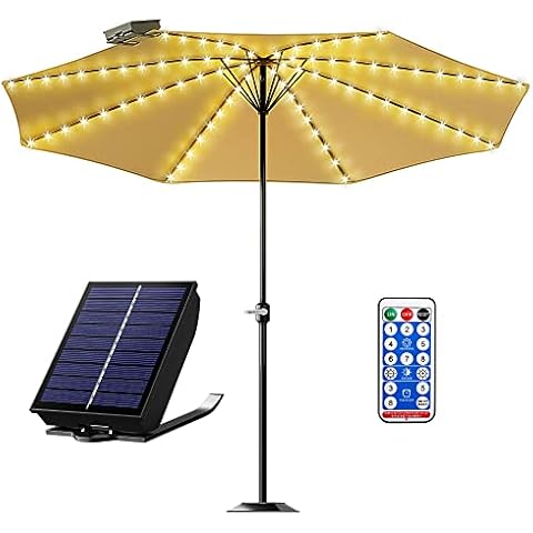 Eletorot Solar Patio Umbrella Lights Cover