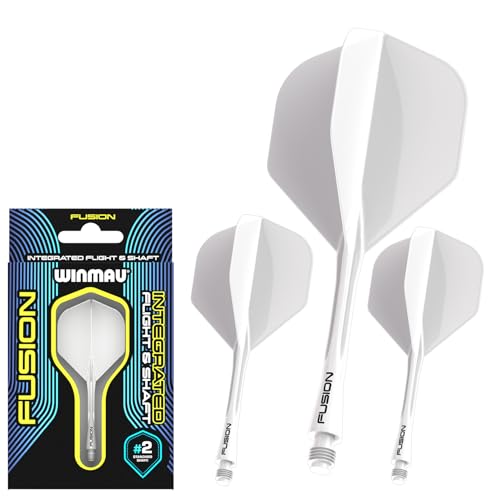 Image of Winmau Fusion No.2 Integrated Flight & Shaft System - Lightweight Replacement Set for Steel & Soft Tip Darts - 90-Degree Wing Design Sizes
