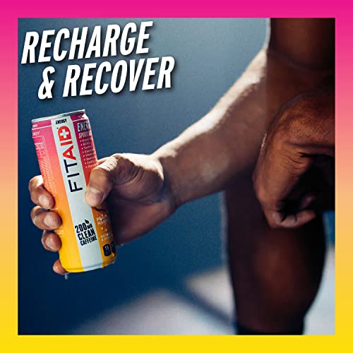 Image of FITAID ENERGY, 200mg Natural Caffeine, Keto, Peach Mandarin, Optimum Performance Formula: BCAAs, Quercetin, Electrolytes, Omega-3s, 15 calories, Paleo, Vegan & Gluten-Free,12 Fl Oz (Pack of 12)