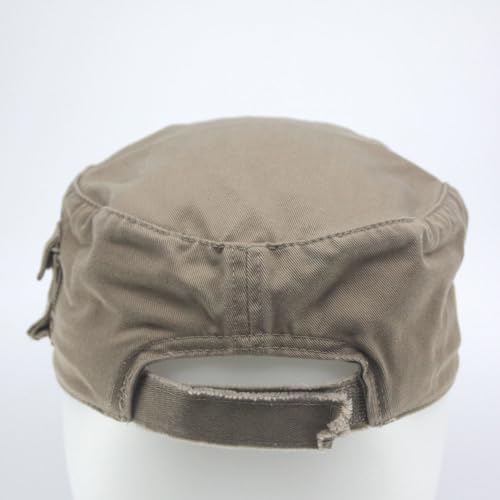 Image of The Vintage Year Washed Cotton Distressed Cadet Hat - Tactical Military Baseball Cap for Men & Women, Outdoor Casual Wear