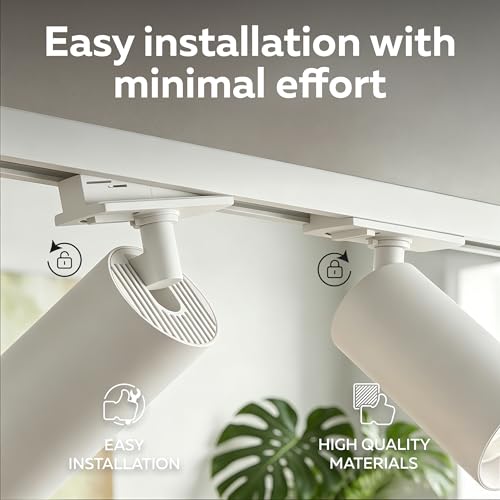 CALEX Spots sur rail 3m avec 6 têtes orientables blanc mat épuré