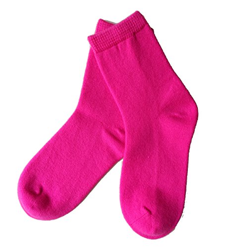 iMongol Pure Cashmere Women Men Unisex Ankle Short Causal Thick Socks Smooth Toes and Heel Sewed by Handwork (US 5-10 Rose)