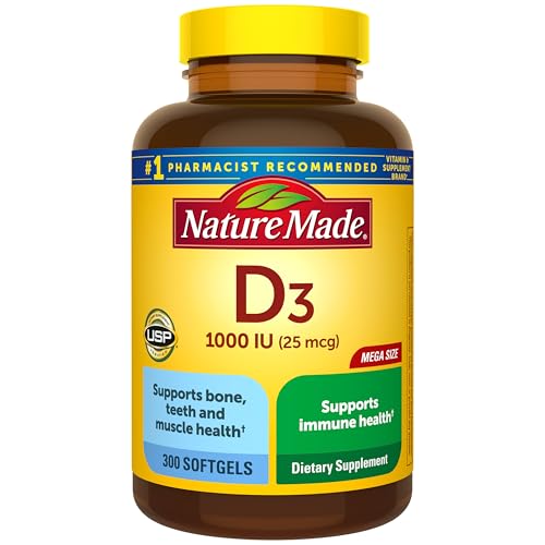 Nature Made Vitamin D3 1000 IU (25 mcg), Vitamin D...