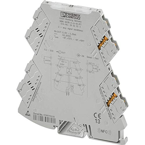 PHOENIX CONTACT MINI MCR-2-I-I-PT 3-Wege-Trennverstärker mit Steckbarer Anschlusstechnik zur Galvanischen Trennung von Analogsignalen, 0(4)... 20mA Eingangssignal, Push-in-Anschlusstechnik