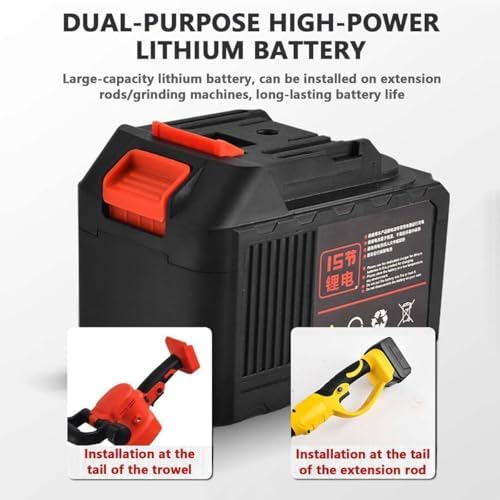 Professional Cordless Rendering Tool - 300 RPM Electric Handheld Finishing Machine, 45cm Blade, 6-Speed Control, Cement Trowel with 30000mAh Battery & Extension Pole.