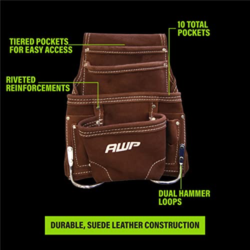 AWP Bolsa Para Ferramentas De Camurça Com 10 Bolsos 2Ls-688 Marrom