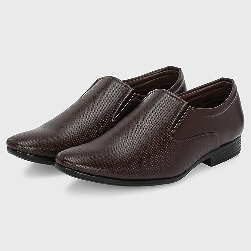 Image of Centrino Mens Formal Shoe |Slip-On Men's Formal Shoe | Stylish Non-Lace Design | Soft Cushioned Insole for Comfort | Perfect for Office & Formal Wear (64044)