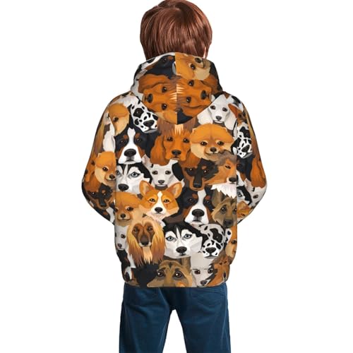 Dogs Different Breeds Kid Hoodies Boys Sweatshirts Girls Pullover with Pocket4