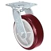CasterHQ - Heavy Duty Polyurethane Swivel Casters with Brake, 6 x 2 Size (Pack of 4)