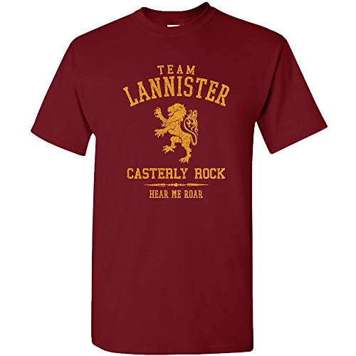 UGP Campus Apparel Team Lannister Arch Sigil - Throne Lord TV Drama T Shirt - Large - Garnet