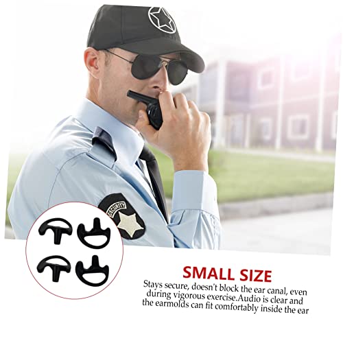 UKCOCO 2 Pares De Walkie Talkie Preto Fio Plugues Auriculares De Silicone Walkman Rádios Bidireciona