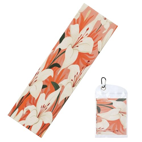 Woshuwo Peach Rust Lily Cottagecore - Toallas de enfriamiento estéticas para cuello y cara, 40 x 12 pulgadas, trapos suaves y transpirables, para deportes, yoga, golf, gimnasio