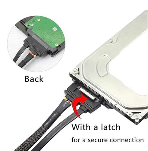 Cable Extensor Datos y Poder SATA 22 Pin Macho a Hembra 30 cm miniatura 5