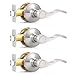 Probrico Passage Door Levers Satin Nickel Interior Door Handle for Hallway and Closet, Keyless Non-Locking Door Levers, 3 Pack