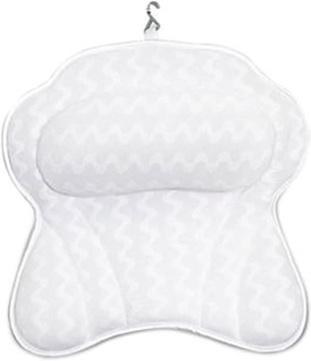 XXIOJUN Almohada De Baño, Alfombra De Baño con Ventosa, Almohadas Ergonómicas for Bañera, for Reposacabezas De Jacuzzi Y Jacuzzi (Color : White, Size : 45x44cm)