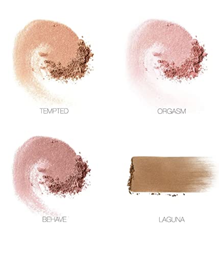 Nars Orgasm, Tempted, Behave, And Laguna Blush & Bronzer Cheek Palette + A Mini Turbo Lip Balm, Beige,Brown,Pink,Red #TOP1