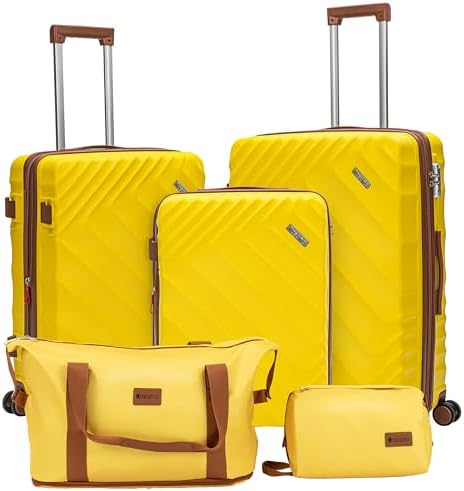 5 piece Luggage Set Expandable Suitcase 22x14x9 Airline Approved ...