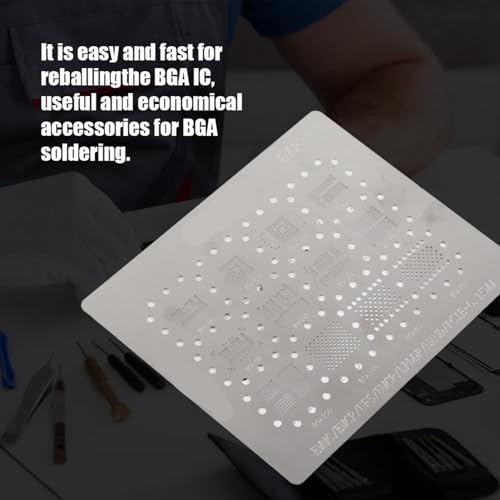 Image of Universal Directly Heat BGA Reballing Net Stencils Templates, Stainless Steel Plate, Easy and Fast for BGA IC implanting, for BGA153 162 169 186 221 254 EMMC