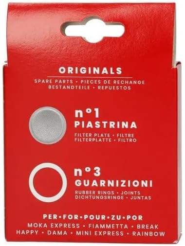 Miniatura 2 de Bialetti Las piezas de repuesto incluyen 3 juntas y 1 placa compatible con Moka Express, Fiammetta, Break, Happy, Dama, Mini Express y Rainbow, 1