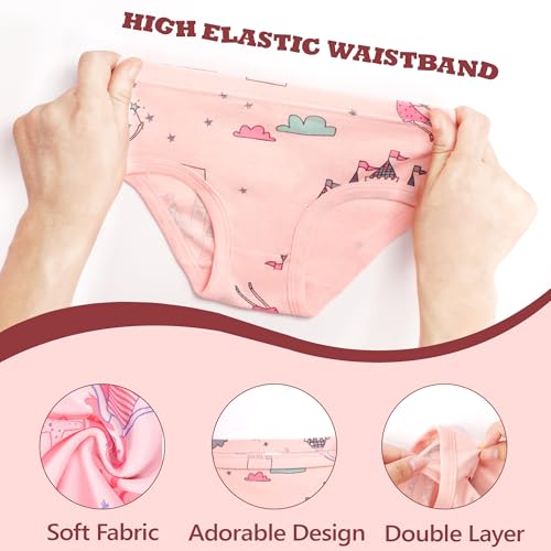 Girls Underwear 6 Pack, Toddler Panties for Little Girls 2-8 Years Big Kids Breathable Undies Multipack3