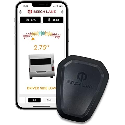 Beech Lane Wireless RV Leveling System, Made in the USA, User-Friendly Phone App With Real-Time Precise Leveling Measurements, Advanced Wireless Camper Leveler, Included AA Batteries, Patent Pending Cover