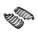 Zugeet ABS F30 Grille Front Kidney Grill for F30 F31 3 Series 2012-2018 (Double Slats Gloss Black, 2pcs)