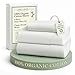 LANE LINEN 100% Organic Cotton Twin Sheets Set, 3Pc Twin Bed Sheets, Soft & Comfy Breathable Cotton Percale Sheets for Twin Size Bed, Dorm Room Essentials Low Pill Fade Resistant White Sheets