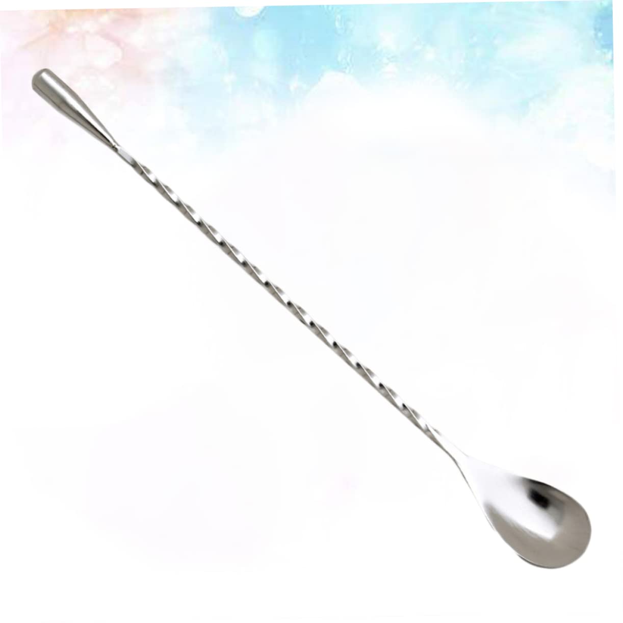 CIYODO Stainless Steel Cocktail Spoons Twisted Middle Long Handle Stirring Spoons for Bar Home
