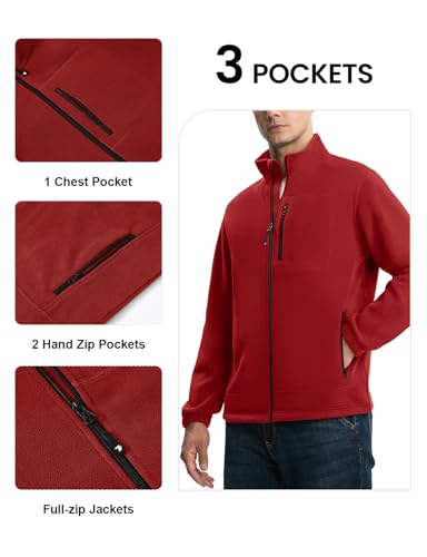 TBMPOY Men's Fleece Jackets Lightweight Full-Zip Fall Jacket Outdoor Hiking Warm Winter Coats with Pockets4