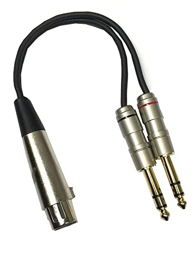 Studio Z Xlr 6" Y Splitter Cable Gold Tips, 3 Pin Balanced Xlr Female To Dual 1/4" Patch Or Male To Dual 1/4" Y Cable Balanced Microphone Splitter Cord Audio Adaptor 6 Inch (6" Female To Dual 1/4") #TOP1