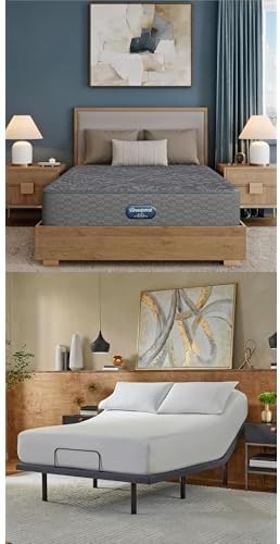 Beautyrest Prime Dream Firm 13" King Mattress Bundle baselogic Level 3 King Adjustable Base Bed Frame - Cooling, Supportive, and Pressure Relieving with Head & Foot Adjustability