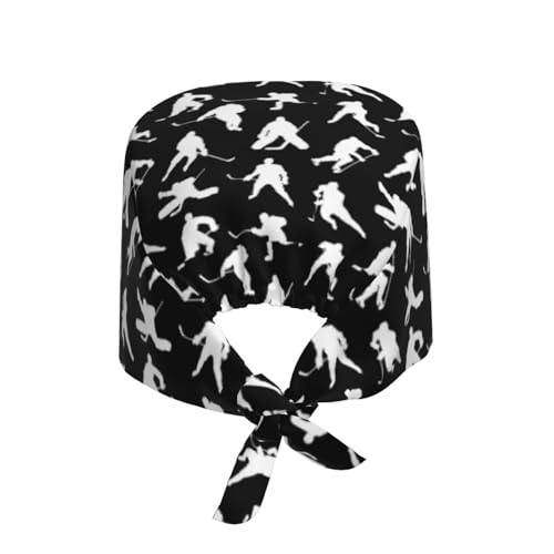 Image of Working Cap Scrub Cap with Sweatband Adjustable Unisex Women Tie Back Hat Nurse Surgical Caps
