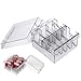 NIDONE Clipper Guard Holder, 8 Grids Plastic Clear Blade Holder with Lid, Waterproof Washable Reusable Storage Case Rack for Barbershop Beauty Shop Home