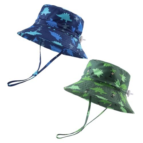 Image of Toddler Boy Sun Hat Summer Baby Bucket Hat Infant Boys Beach Cap UPF 50+ Kids Sun Protection Hat