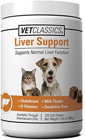 Miniatura 4 de Vet Classics Suplemento de salud para mascotas para perros, gatos, funciones hepáticas, vitaminas B, glutatión, cardo mariano, tabletas blandas,