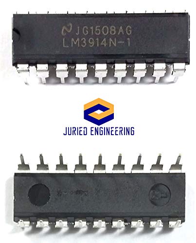 Juried Engineering LM3914N-1 LM3914 Dot Bar-Graph Display Driver Breadboard-Friendly (Pack of 5)