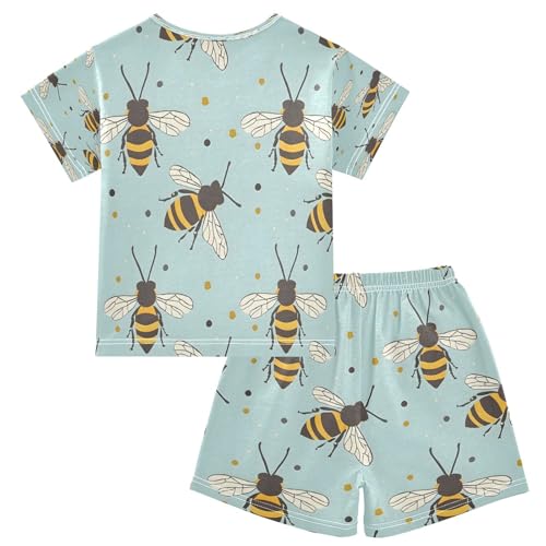 senya Short Sleeve Pajamas Sets Summer Cotton Sleepwear Bees Dot2