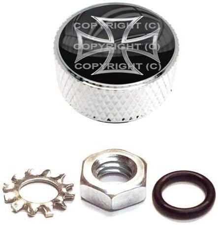 Chrome Billet Aluminum Knurled Horn Cover Nut for Harley for Silver Maltese Cross Model-PYT-8888-3820
