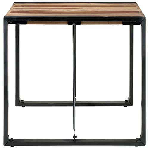 Table à manger en bois massif 80x80 cm style industriel chic - 3