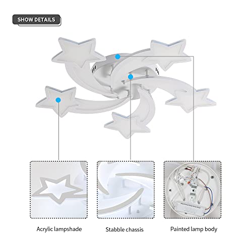 Goeco Plafoniera LED, Lampadario Cameretta Bimba 60W 6700LM, Lampada da Soffitto per Soggiorno Camera da Letto Camera dei Bambini, 6500K Luce Bianca Fredda - Image 6