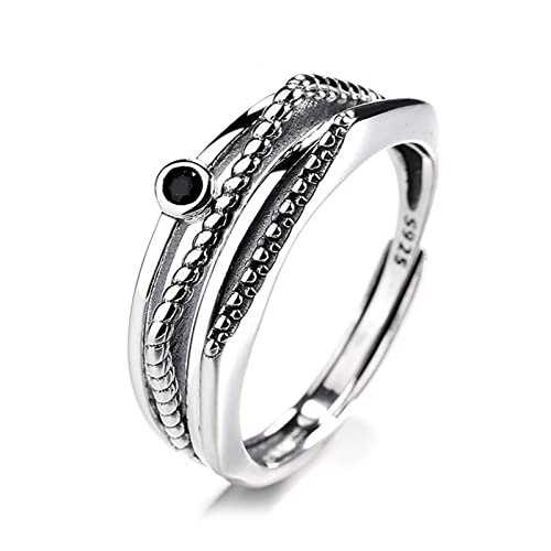 Bague en argent 925 vintage KnSam 3 rangs, l'excellence du bijou ajustable