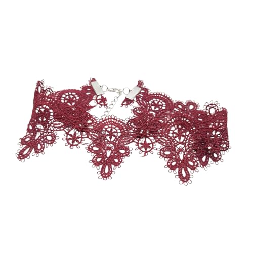 FIRSTXIU Collier, collier ras du cou vintage en dentelle avec pendentif élégant, longueur réglable, collier élégant pour femme, accessoire de bijoux...